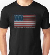 American Drummer Drumstick Flag - Leben, Freiheit und das Streben nach Groove Slim Fit T-Shirt
