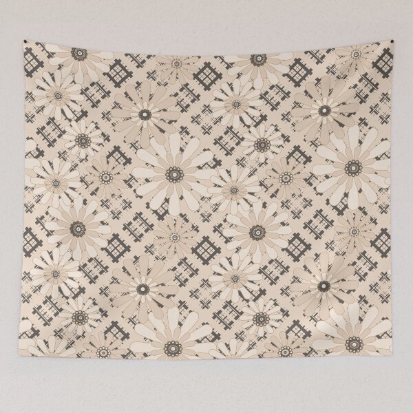 Item preview, Beige , flower pattern  designed and sold by fuzzyfox.