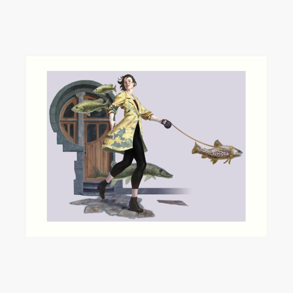 Walking Your Fish Through Town Art Print