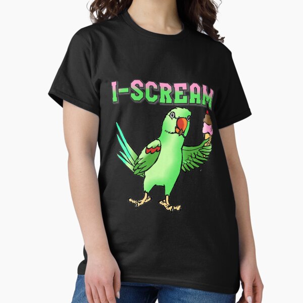 I-Scream Alexandrine Parakeet with Icecream Classic T-Shirt