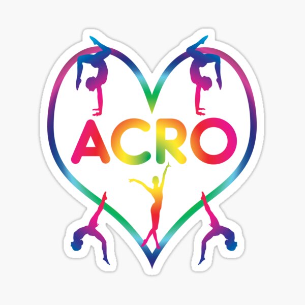 Rainbow Heart Acro Sticker
