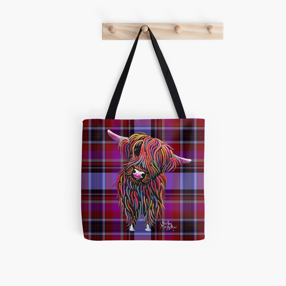 SCoTTiSH HiGHLaND CoW ' TaRTaN BoLLY P ' BY SHiRLeY MacARTHuR Tote Bag