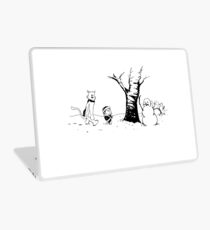 Jon and Ghost (Black and White) Laptop Skin