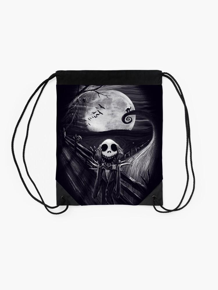 Alternate view of The Scream Before Christmas Drawstring Bag