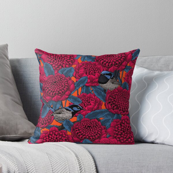 Item preview, Red waratah and fairy wrens designed and sold by Katerina Mitkova Kirilova.