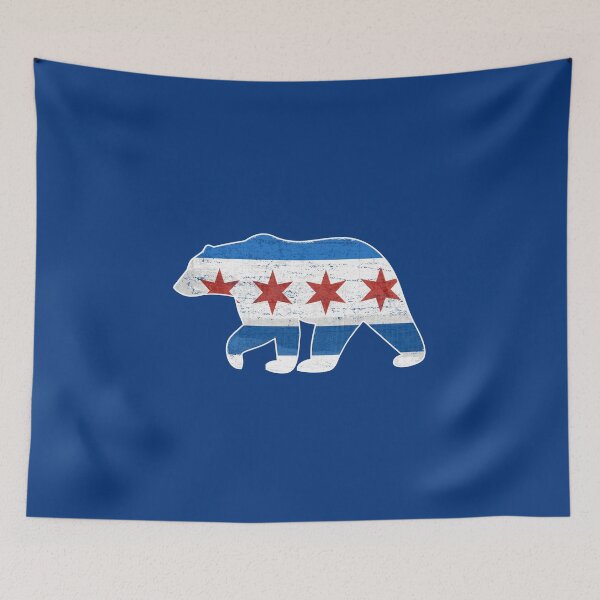 Item preview, Chicago Flag Walking Bear Style Vintage Grunge State Lover Gift Cute  designed and sold by alenaz.
