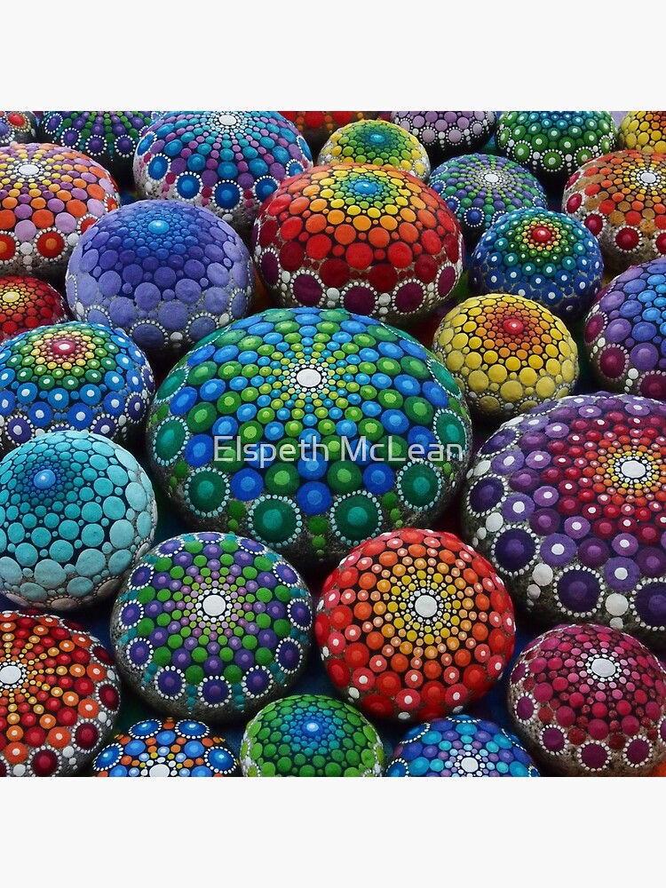 Jewel Drop Mandala Stone Collection #1 by ElspethMcLean
