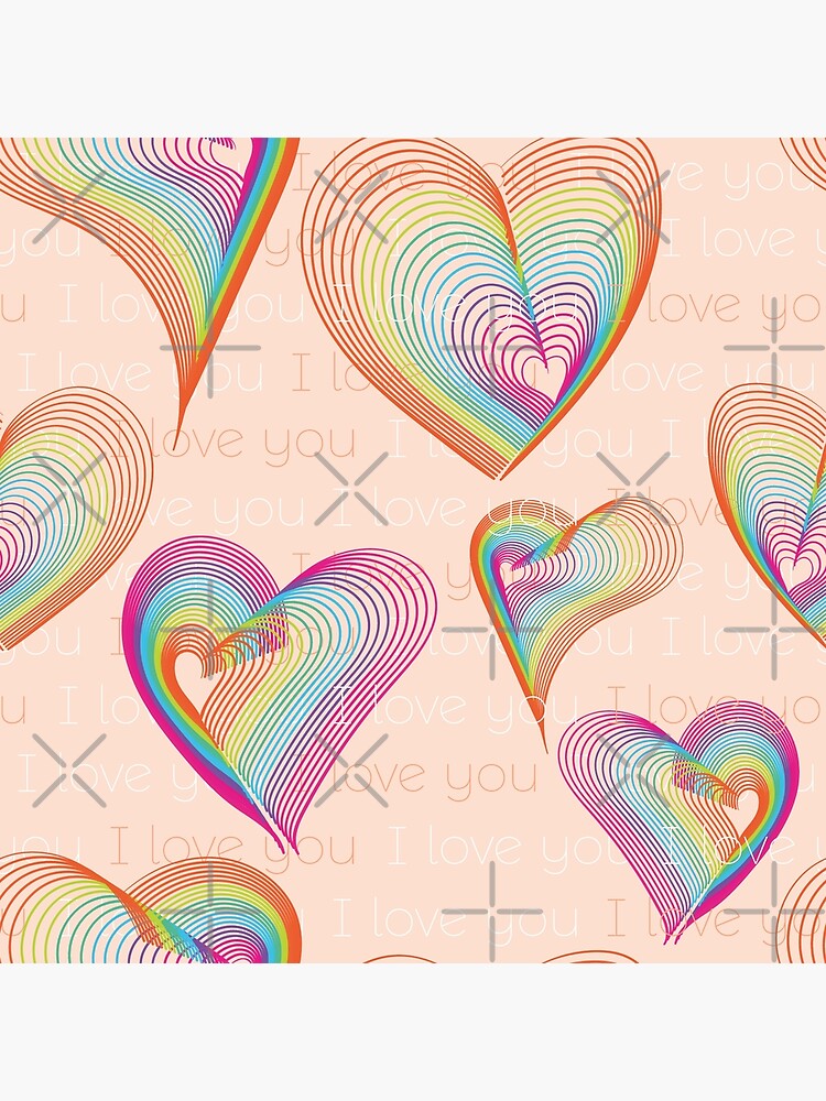 Rainbow hearts pattern by nobelbunt