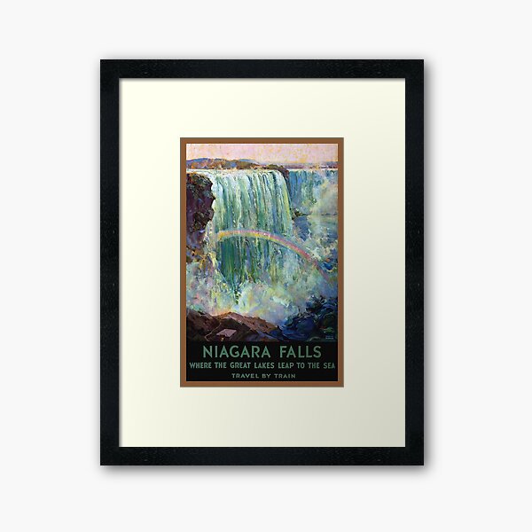 Niagara Falls Vintage Travel Poster Restored Framed Art Print