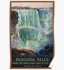 Póster Cataratas del Niágara Vintage Travel Poster restaurado