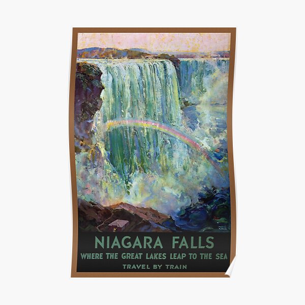 Niagara Falls Vintage Travel Poster Restored Poster