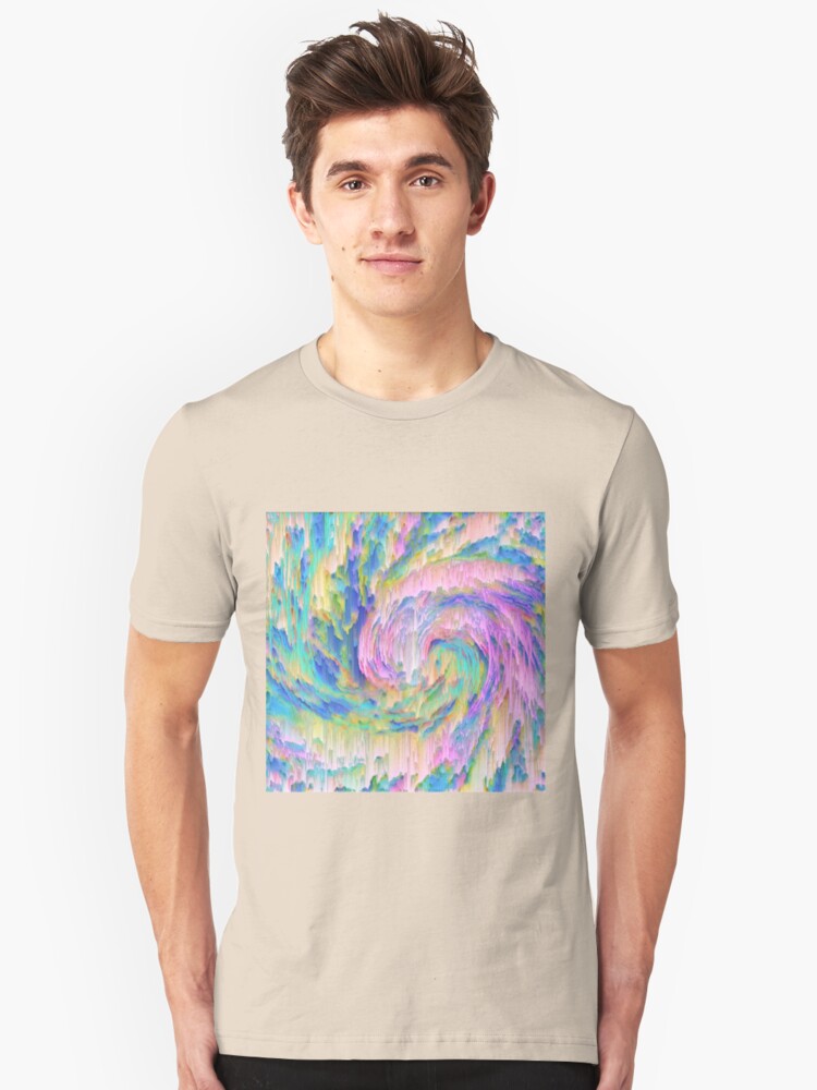 Alternate view of Abstract dripping digital wave Slim Fit T-Shirt