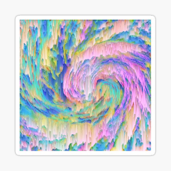 Abstract dripping digital wave Sticker