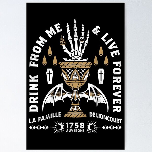 Item preview, Drink From Me - Vampire - Vintage Distressed Gothic Horror designed and sold by Nemons.