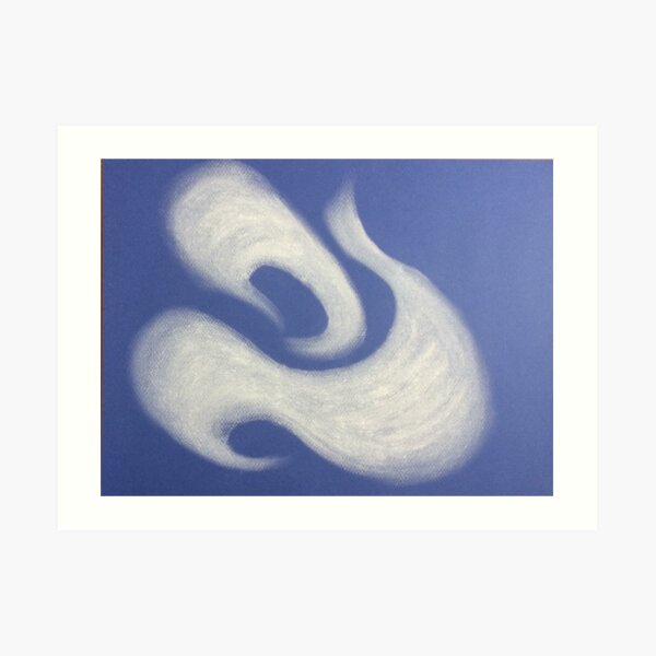 Swirling Abstract: Rosemarie, abstract 1 in soft pastels Art Print