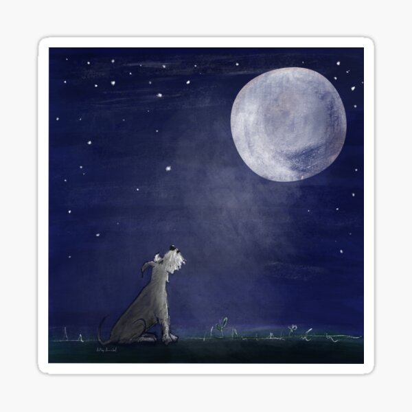 Moonlit howl Sticker