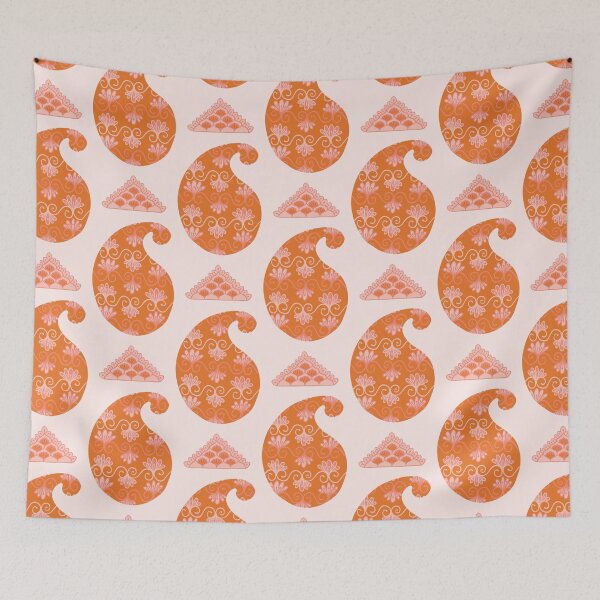 Item preview, Hand drawn coral paisley motif illustration.  designed and sold by Limolida.