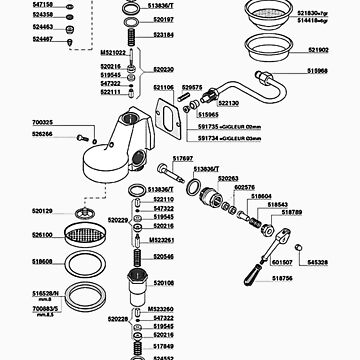 E61 manual espresso machine Group Exploded
