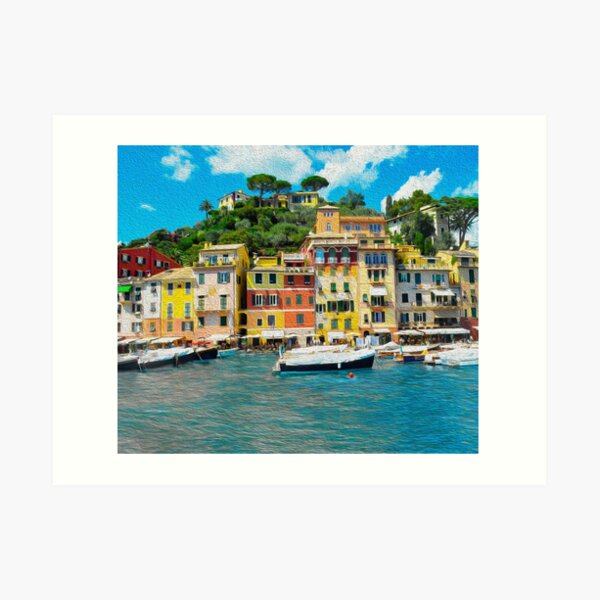 Portofino Italy, The Fishing Village Oil Art Print