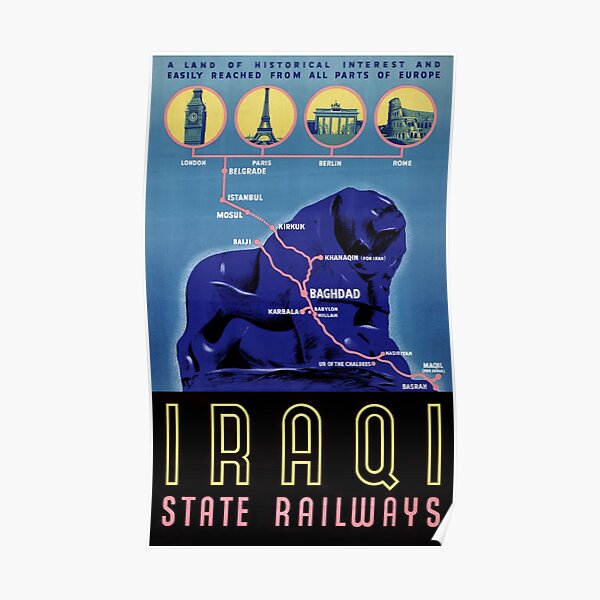 Iraq Vintage Travel Poster Restored Poster
