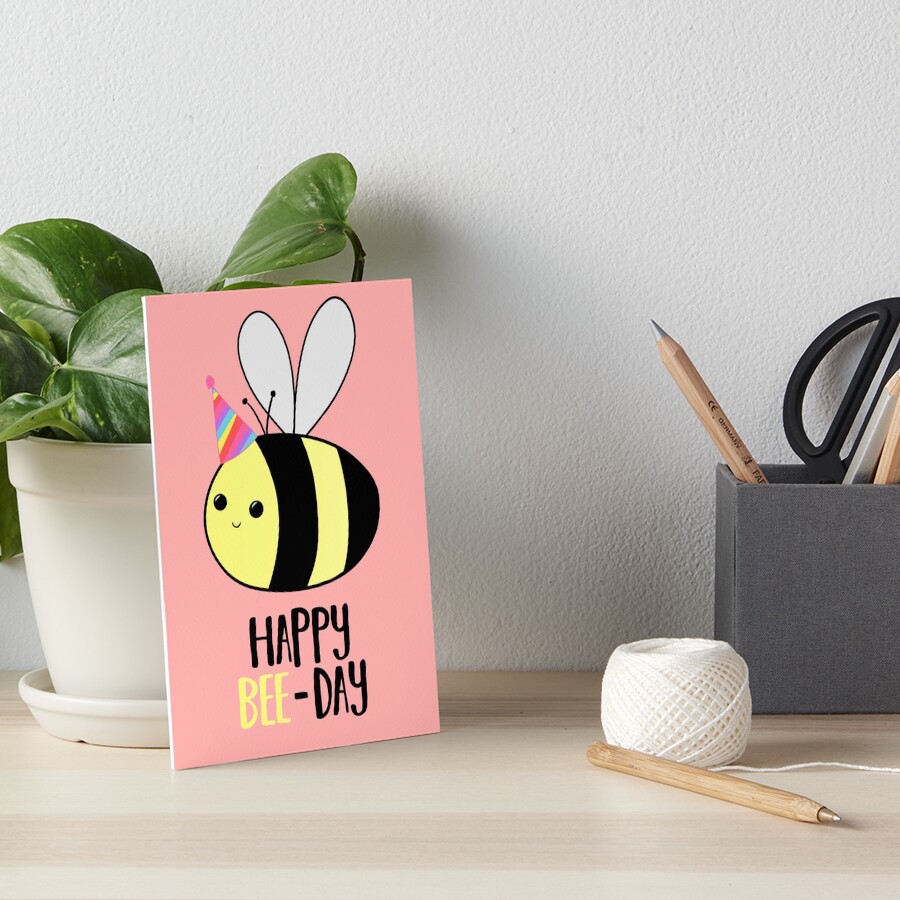 "Happy BEEDay Birthday Pun Funny Birthday Card Bee Pun Bug Pun