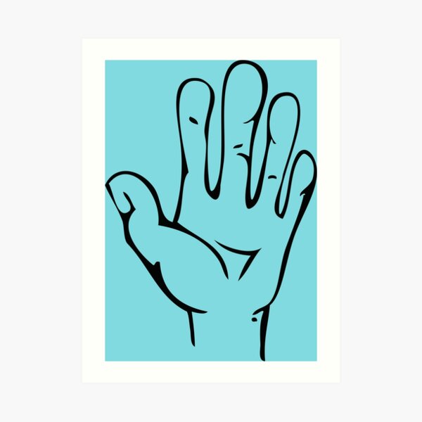 Cartoon Hand Line Drawing Art Print