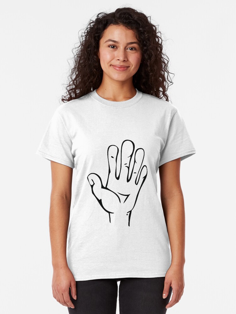 Alternate view of Cartoon Hand Line Drawing Classic T-Shirt
