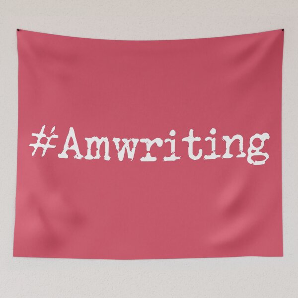 Item preview, #Amwriting White Lettering Pink designed and sold by TeaRoseWriter.