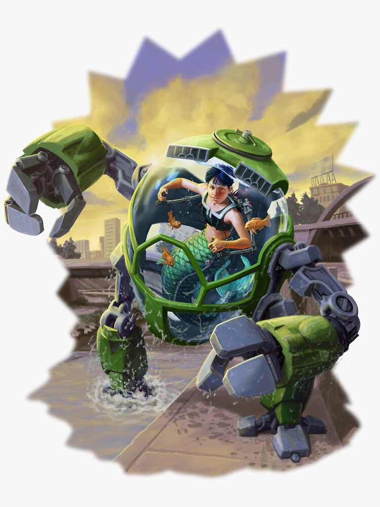 Thumbnail 3 of 3, Sticker, Mer-Tank: OverSea Vehicle designed and sold by jasoncmeyer.