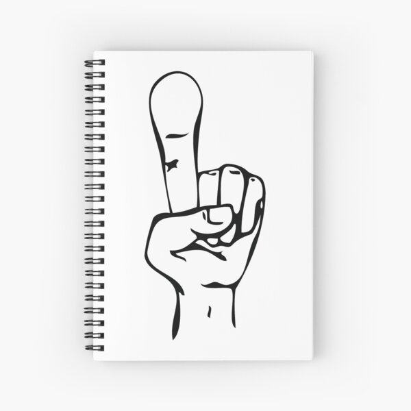 Cartoon Hand Line Drawing 1 Finger Spiral Notebook