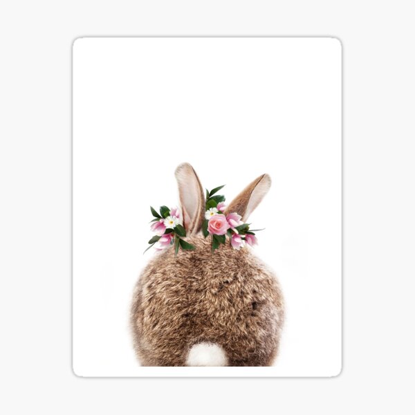 Item preview, Bunny Tail, Baby Rabbit With Flower Crown, Baby Animals Art Print by Synplus designed and sold by synplus.