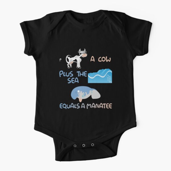 Funny Manadesign Pun Product A Cow Plus The Sea Ocean Creature Gifts design Short Sleeve Baby One-Piece
