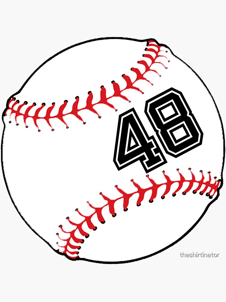 "Baseball Player Jersey No 48 Back Number 48 Ball Sport Sticker Gift" Sticker by theshirtinator