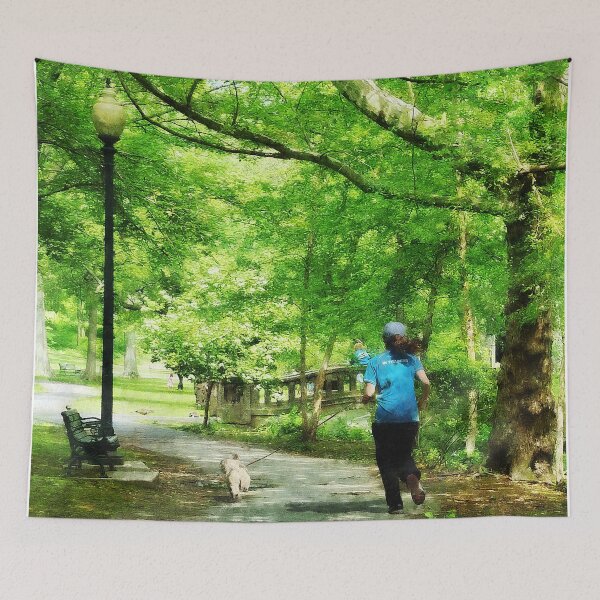 Item preview, Jogging - Girl Jogging With Dog designed and sold by Susan Savad.