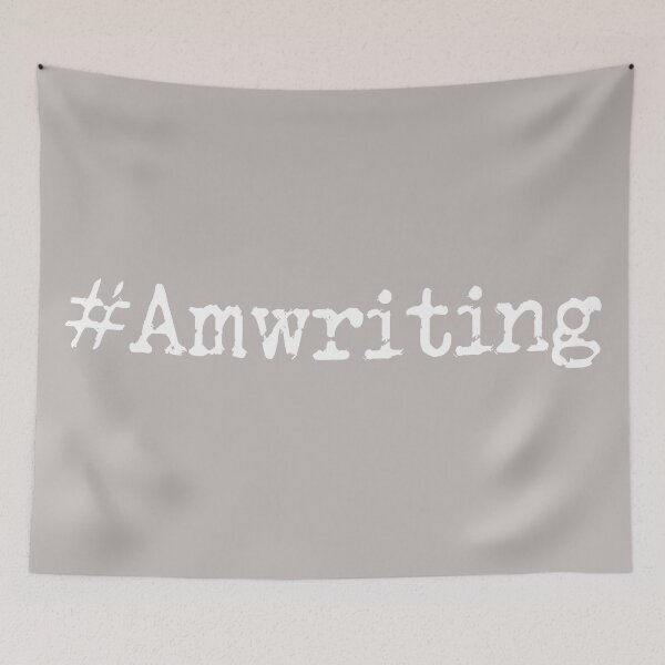 Item preview, #Amwriting White Lettering Gray  designed and sold by TeaRoseWriter.