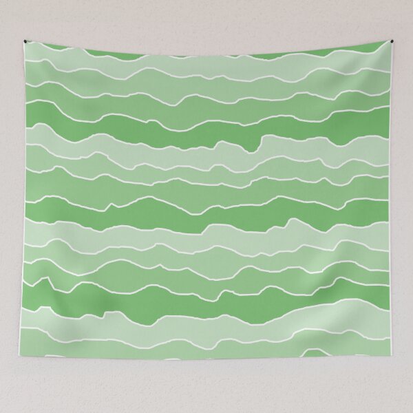 Item preview, Four Shades of Green with White Squiggly Lines designed and sold by ShelleyYlstArt.