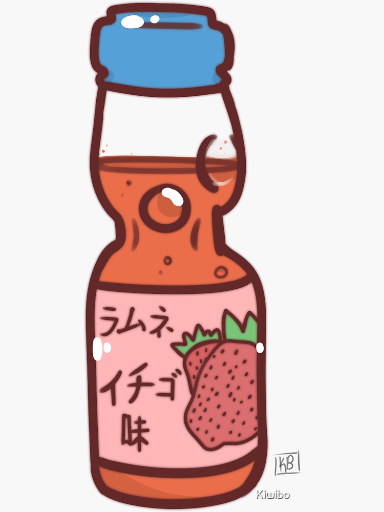 "Strawberry Ramune Bottle" Sticker for Sale by Kiwibo | Redbubble