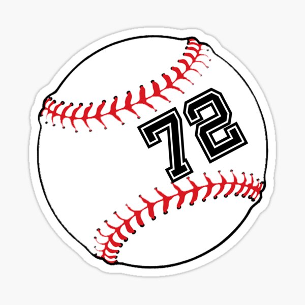 Item preview, Baseball Player Jersey No 72 Back Number #72 Ball Sport Sticker Gift designed and sold by theshirtinator.