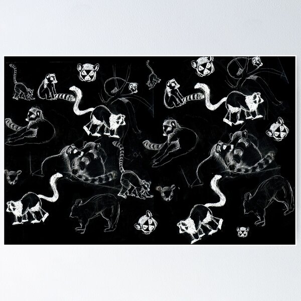 Item preview, Group of lemurs sketch designed and sold by Caroline Bochud.