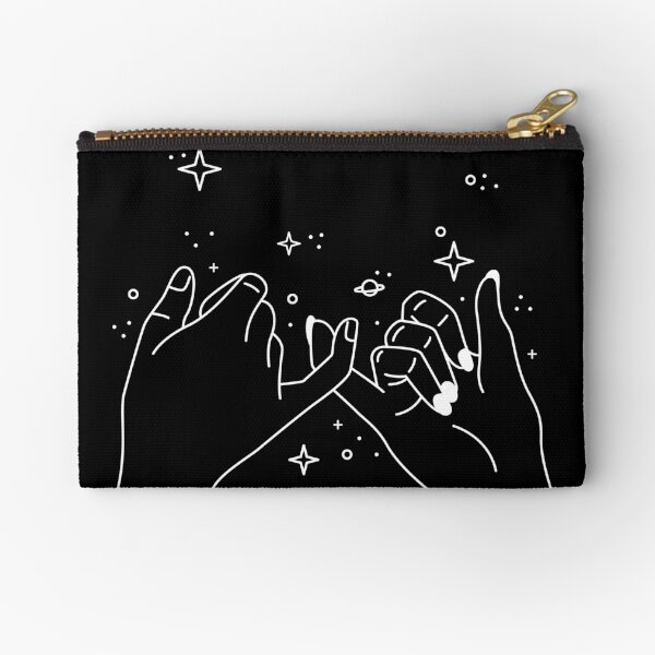 Pinky Promise in white Zipper Pouch