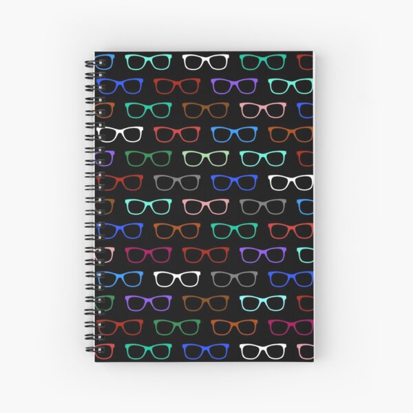 Hipster Colorful Eyeglasses Pattern II Spiral Notebook