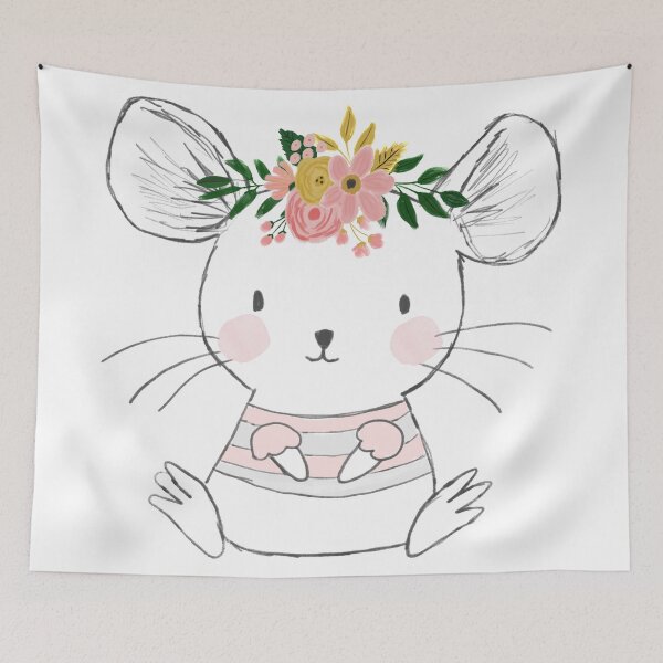 Item preview, CUTE MOUSE WITH SNAPCHAT FLOWERS FILTER designed and sold by ReignGFX.
