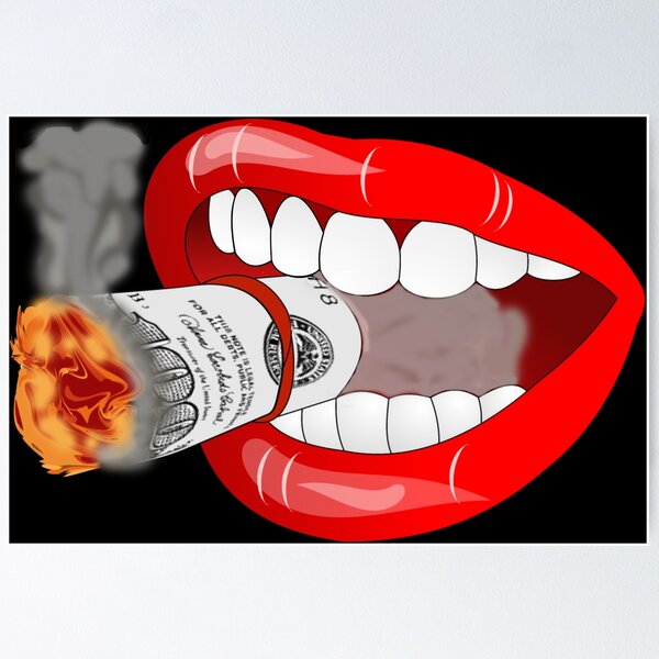 Luxury Dollar Lips Mouth  Money Lips Art, Lips Artwork, Lips Wall Art