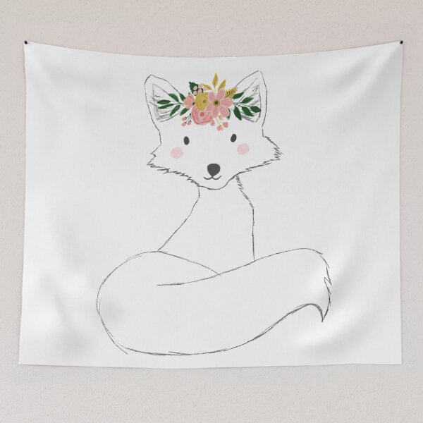 Item preview, CUTE FOX WITH SNAPCHAT FLOWERS FILTERS designed and sold by ReignGFX.