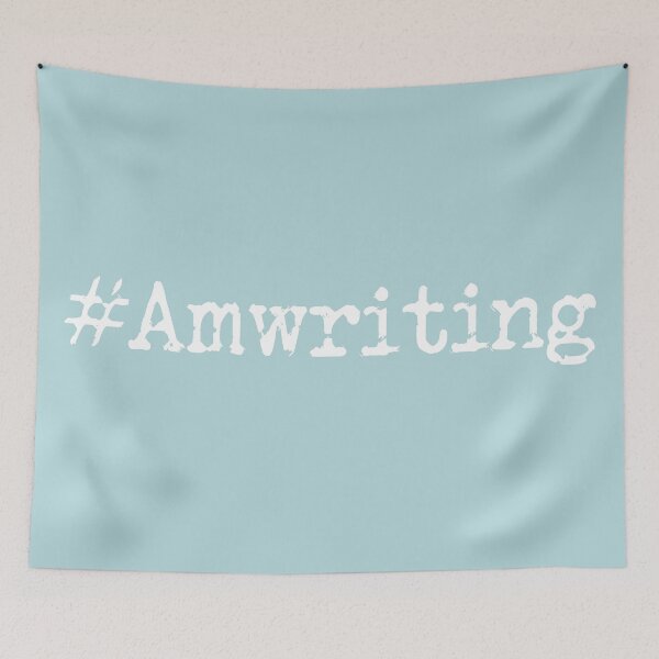 Item preview, #Amwriting White Lettering Sea Green designed and sold by TeaRoseWriter.