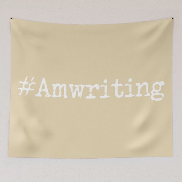 Item preview, #Amwriting White Lettering Taupe designed and sold by TeaRoseWriter.
