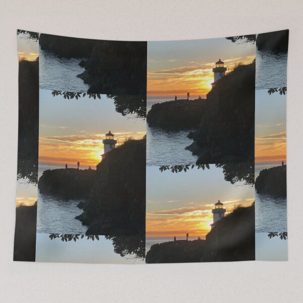 Item preview, Sunset on Lime Kiln Lighthouse designed and sold by FridayHarborMan.