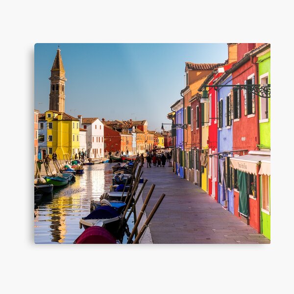 The Venetian neon-colored houses of Burano Metal Print