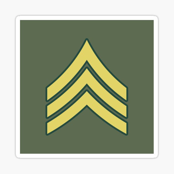 "Sergeant (OD Green)" Sticker by MilitaryCandA | Redbubble