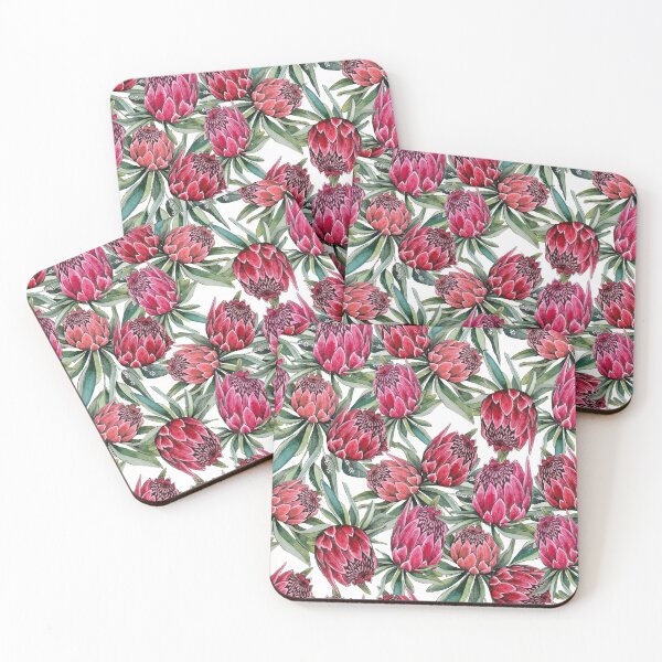 Item preview, Protea flower Watercolor on white designed and sold by MagentaRose.